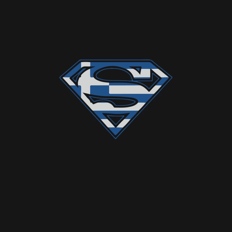 Stylized Superman Logo: Blue and White Superhero Emblem Desk Mat