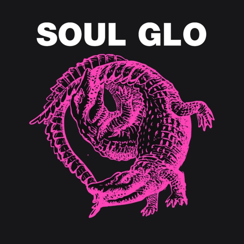 Pink Skeletal Alligator Soul Glo Design Male Pullover Hoodie