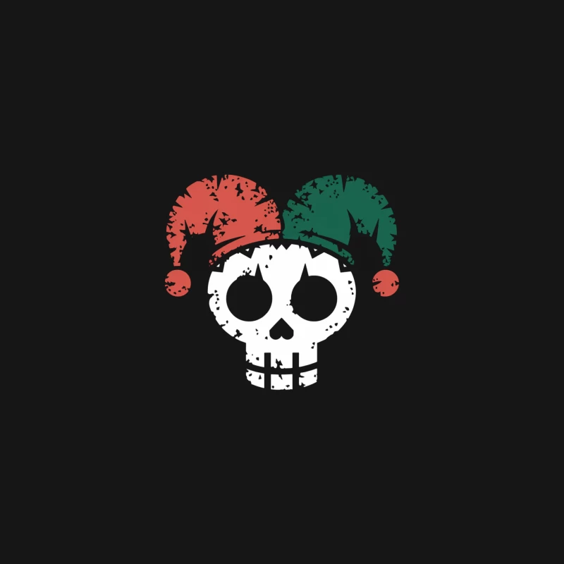 Festive Goth Christmas Skull with Jester Hat Desk Mat