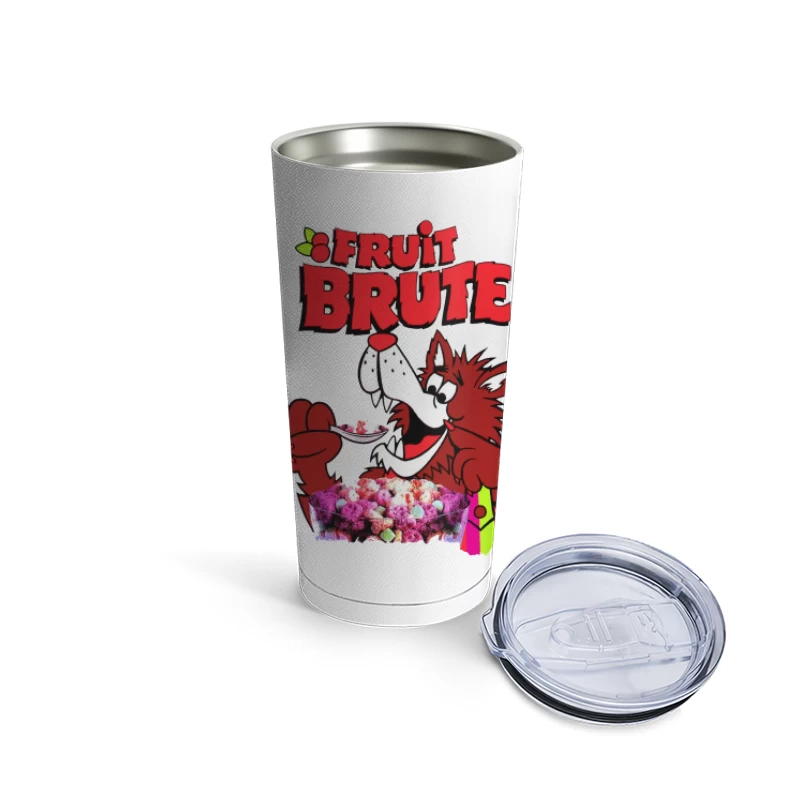 Vintage Fruit Brute Monster Cereal Mascot Logo Travel Mug