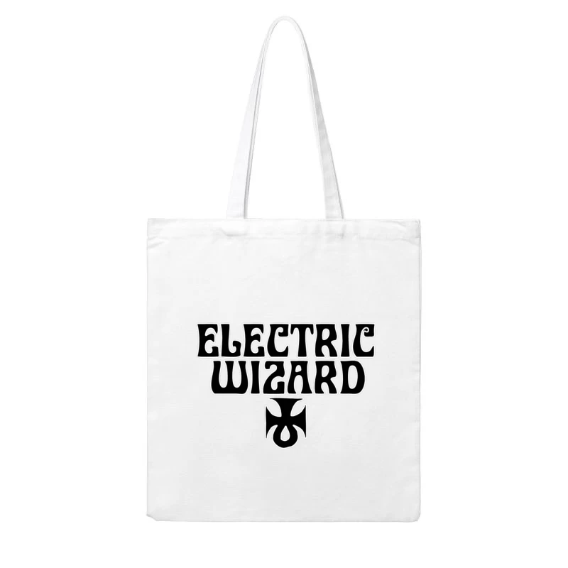 Electric Wizard Doom Metal Band Logo with Iron Cross Cotton Tote Bag