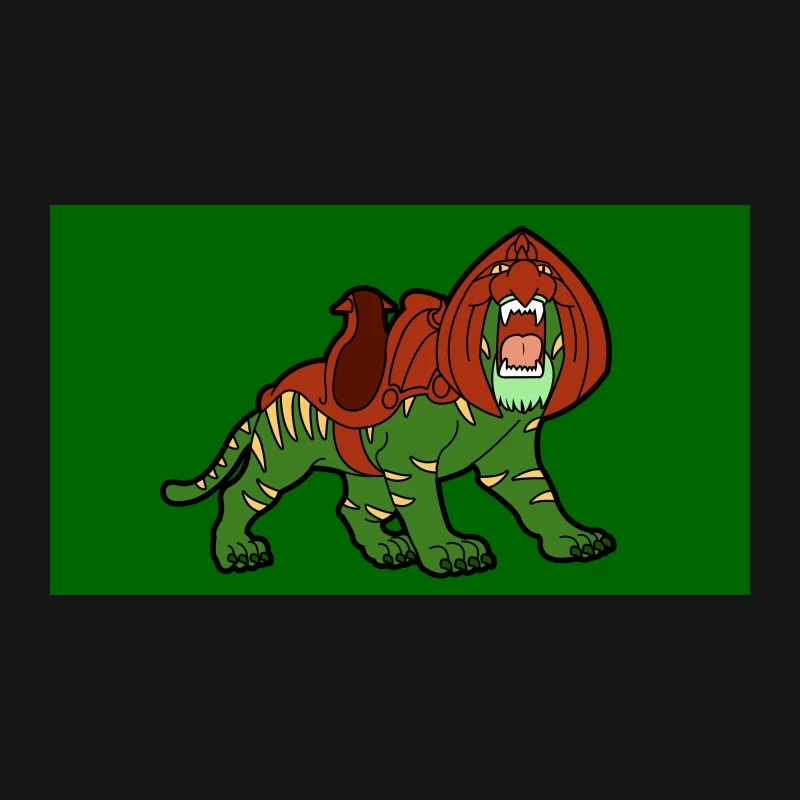 Battle-Ready Armored Fantasy Beast Cat Desk Mat