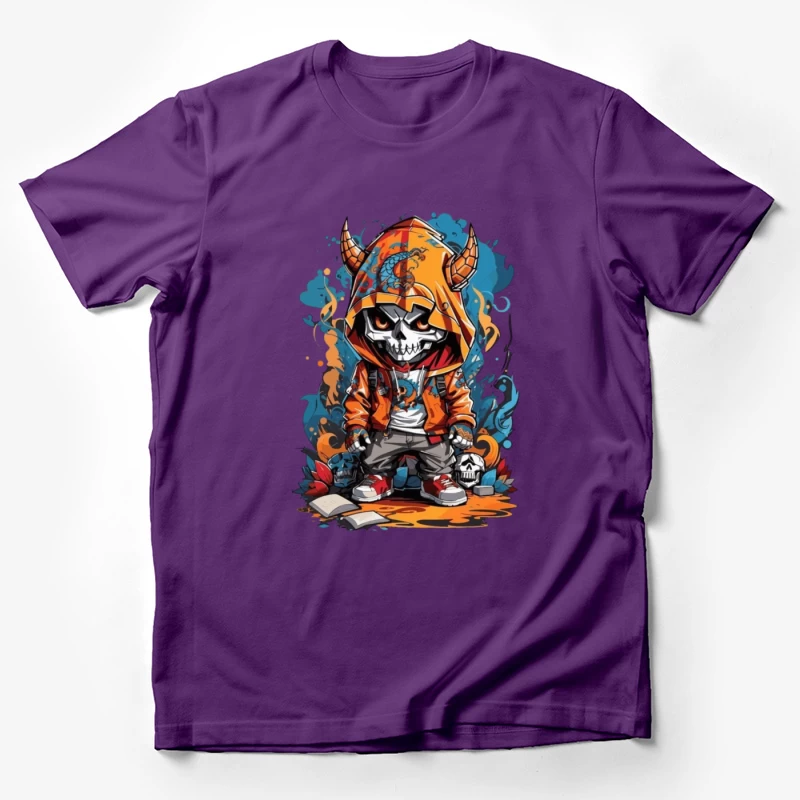 Urban Skull Cartoon Art Male T-Shirt