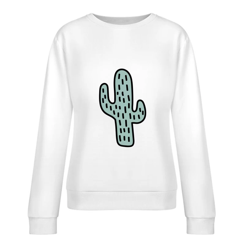 Cactus Dessiné à la Main Femme Sweat-shirt à enfiler
