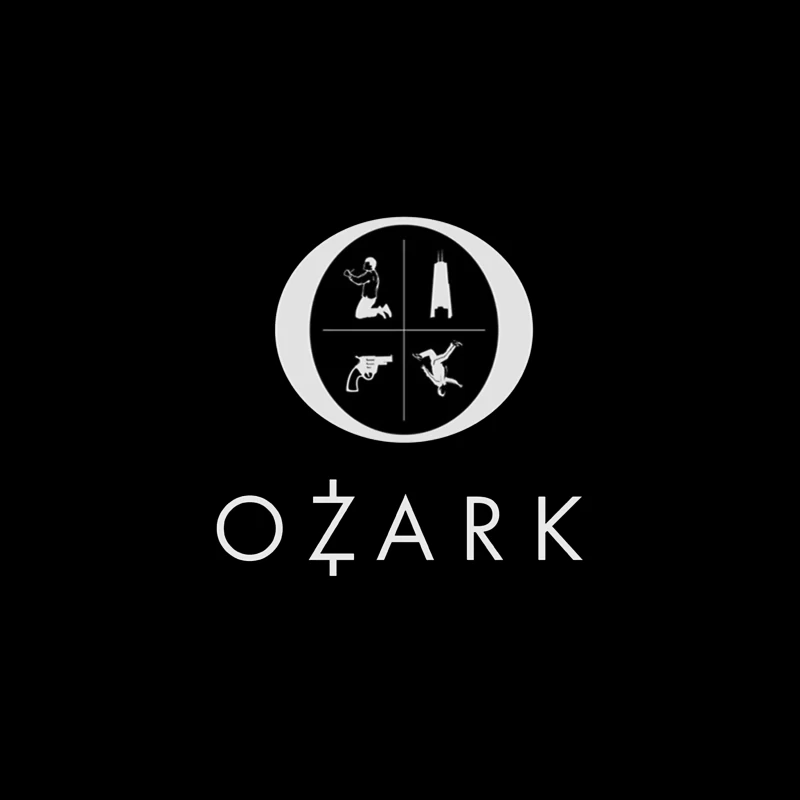 Ozark TV Series Logo with Symbolic Elements Desk Mat