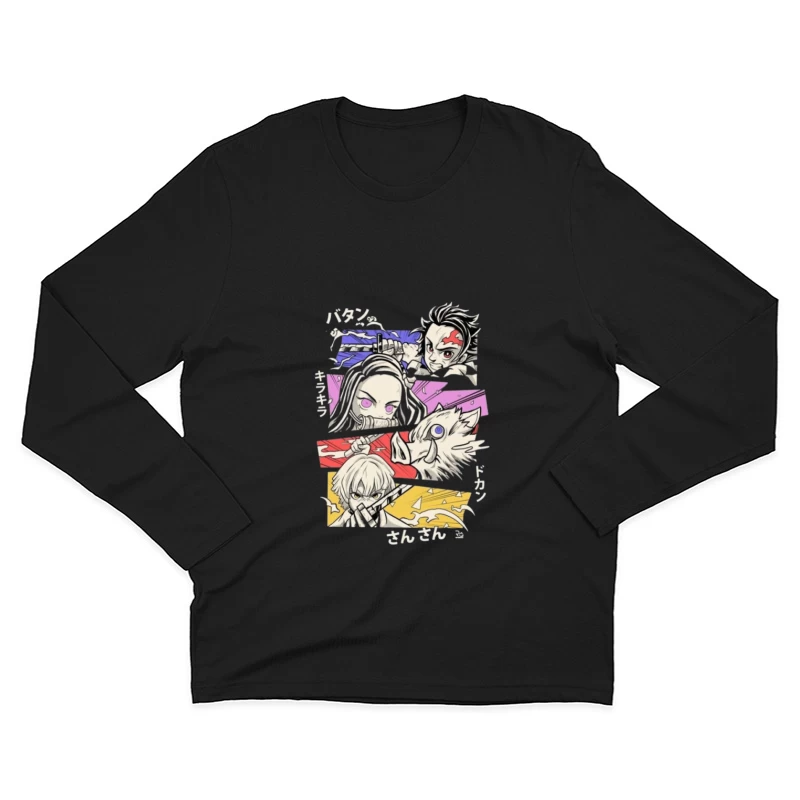 Charaktere aus einem Anime in farbenfroher Darstellung Herren Langarm T-Shirt