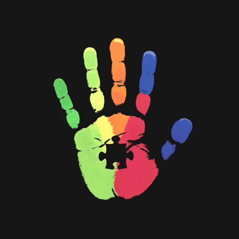 Colorful Handprint for Autism Awareness and Inclusion Mouse Pad
