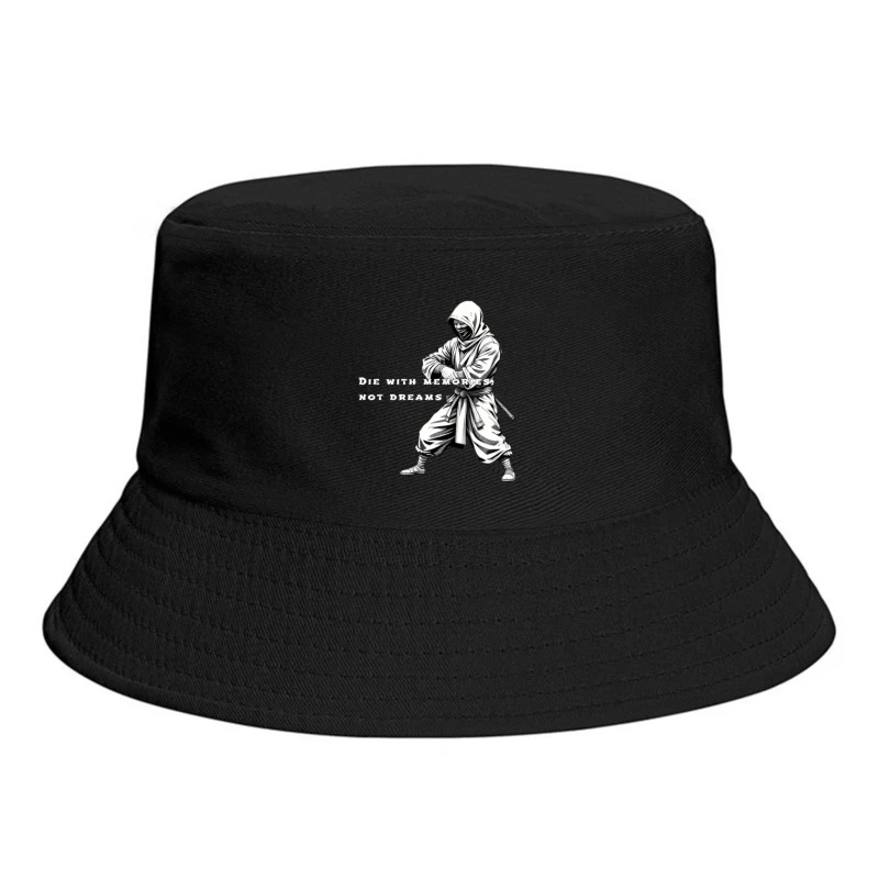 Artistic Ninja Warrior with Motivational Quote Bucket Hat