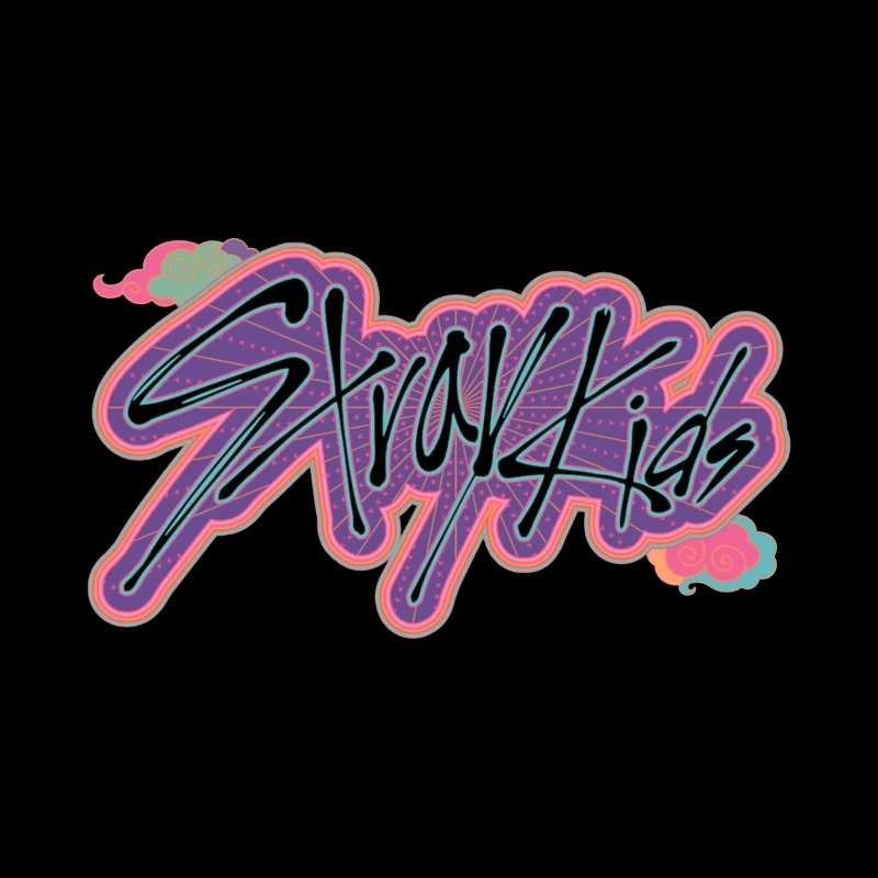 Retro Neon Graffiti Typography Art Desk Mat