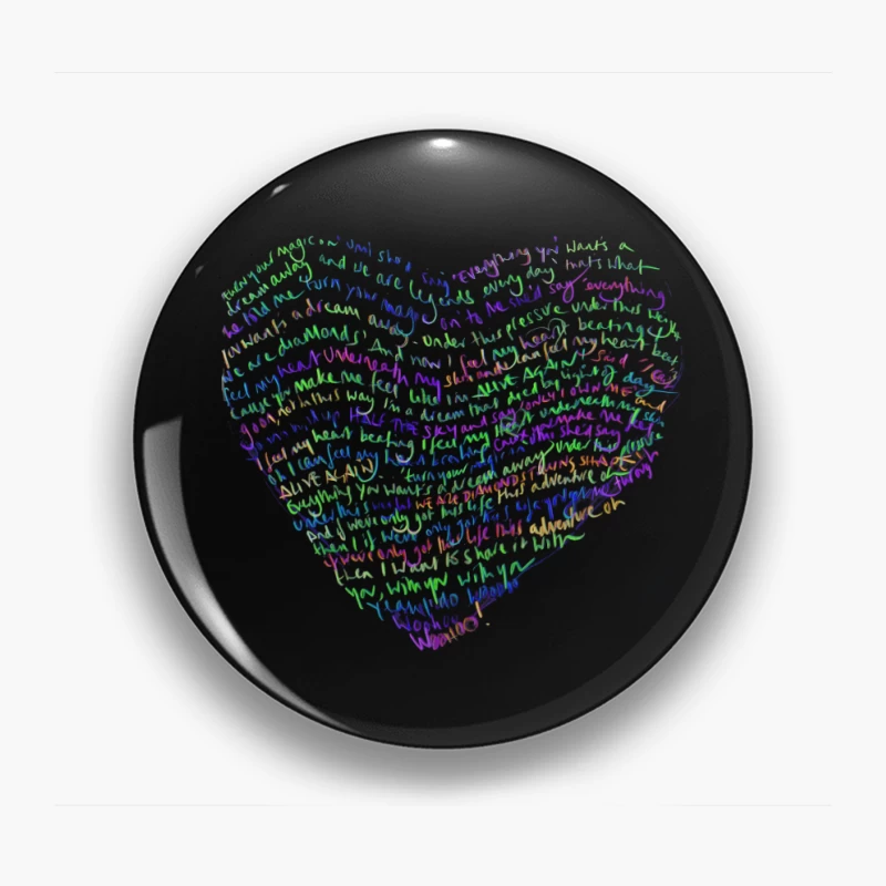 Coldplay Lyrics Art Pin