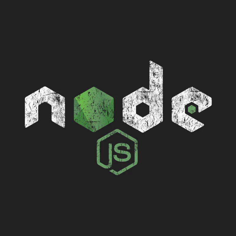 Node.js Programming Technology Logo with Distressed Effect Bucket Hat