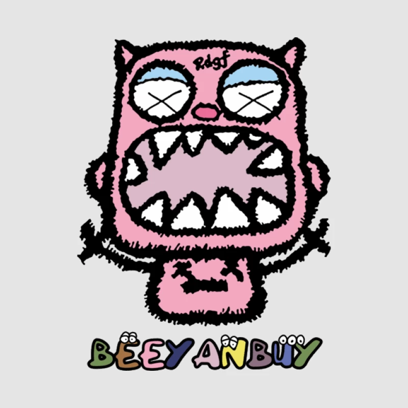 Niedliches Cartoon-Monster-Design Herren Pullover Hoodie