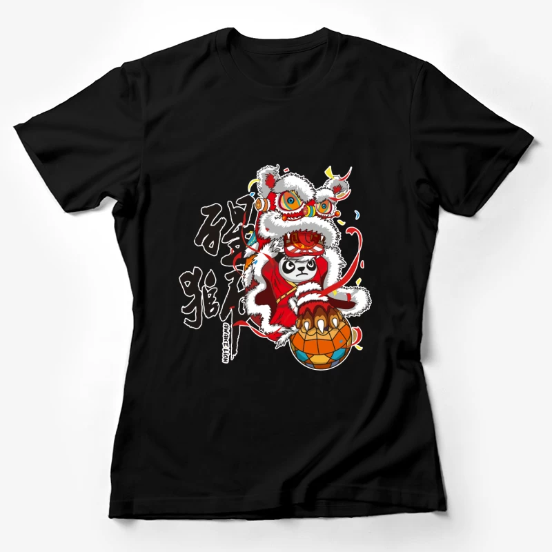 Panda-Löwentanz mit Fußball Damen T-Shirt