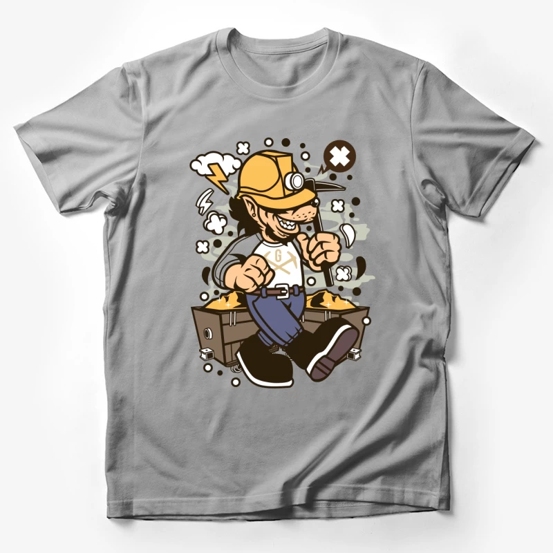 Mineur joyeux avec chariot d'or Homme T-Shirt