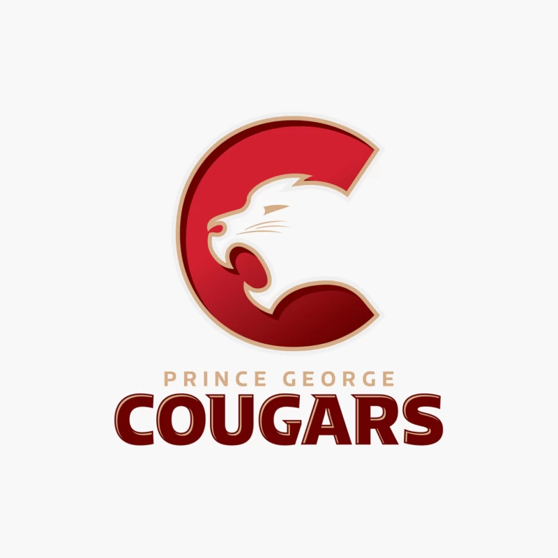 Prince George Cougars Hockey Team Logo Design Cotton Tote Bag