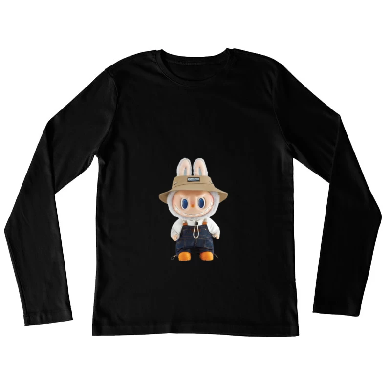 Niedliche Kreatur mit Latzhose und Hut Damen Langarm T-Shirt