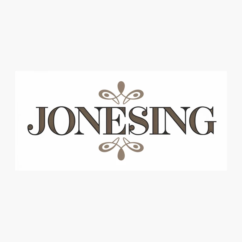 Jonesing: Stylized Text Logo with Decorative Elements Coffee Mug