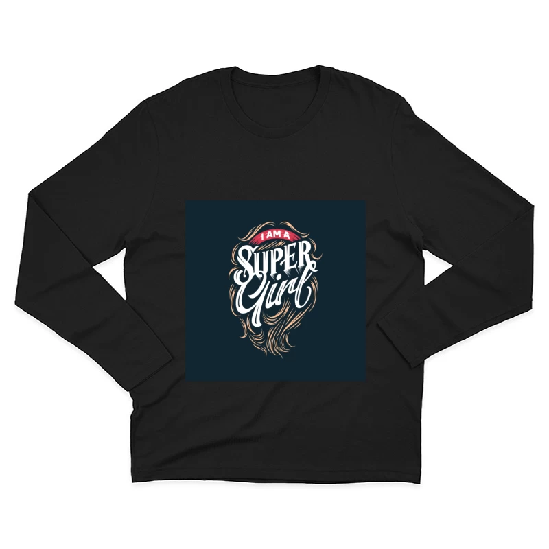 Design de typographie Super Girl Homme Manches Longues T-Shirt