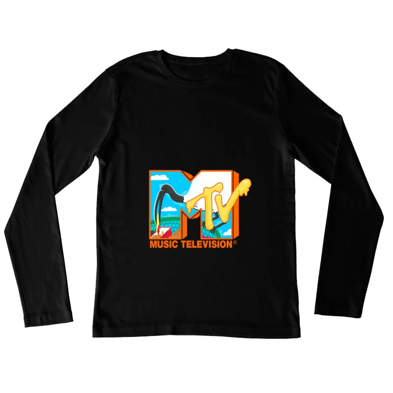 Kreatives MTV Logo mit bunten Elementen Damen Langarm T-Shirt