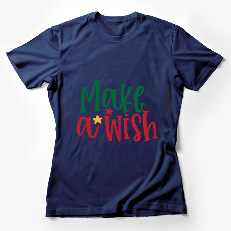 Texte de voeux coloré avec étoiles Femme T-Shirt