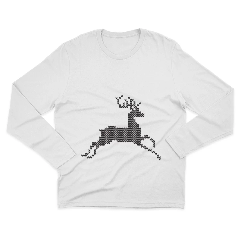 Motif de cerf en pixel art Homme Manches Longues T-Shirt