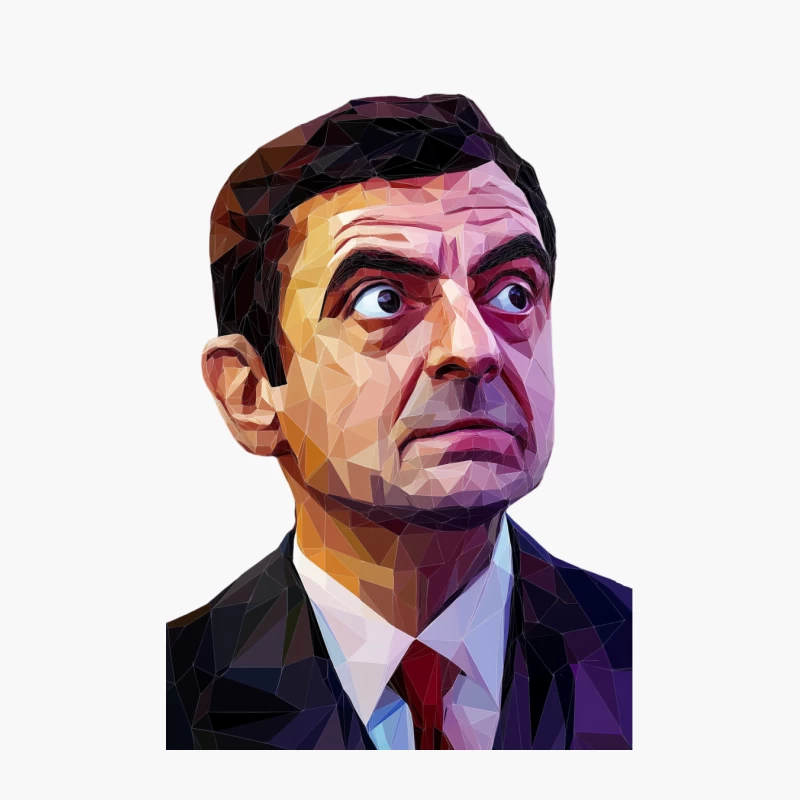 Geometric Portrait of Man in Suit with Expressive Face Cotton Tote Bag