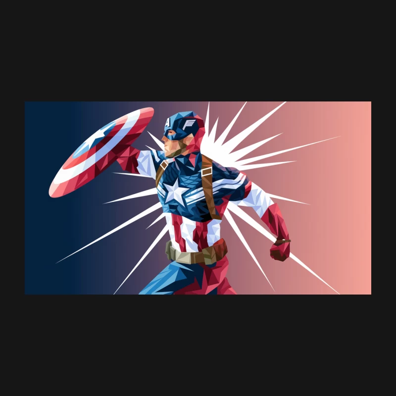 Captain America wielding a shield Desk Mat
