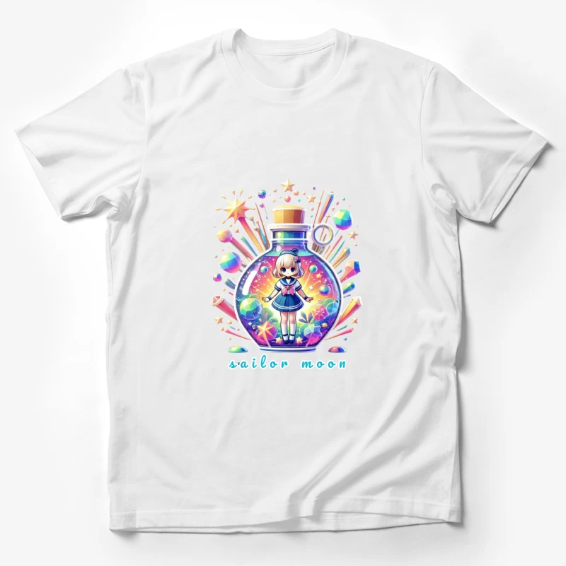 Magical Chibi Sailor in Rainbow Crystal Bottle Male T-Shirt