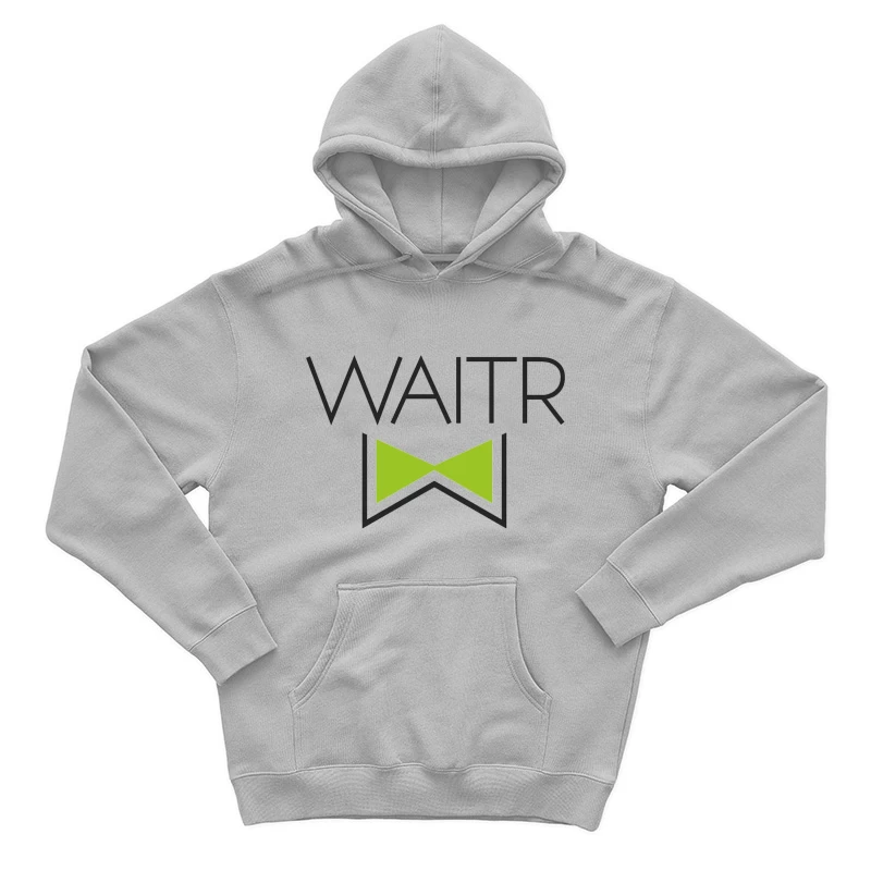 Waitr Food Delivery Service Logo with Green Bowtie Design Male Pullover Hoodie