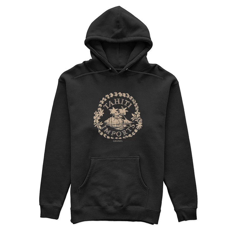 Logo d'Importation de Tahiti avec Île et Palmiers Femme Sweat à capuche
