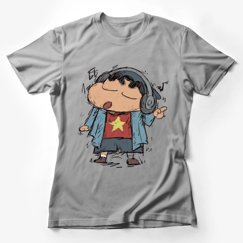 Kind hört Musik mit Kopfhörern Damen T-Shirt