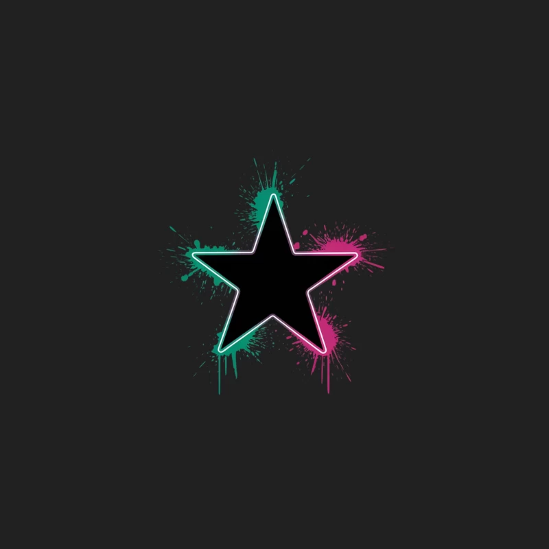Neon Graffiti Star with Green and Pink Splash Bucket Hat