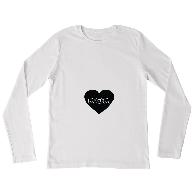 Design de coeur avec texte 'MOM' Femme Manches Longues T-Shirt