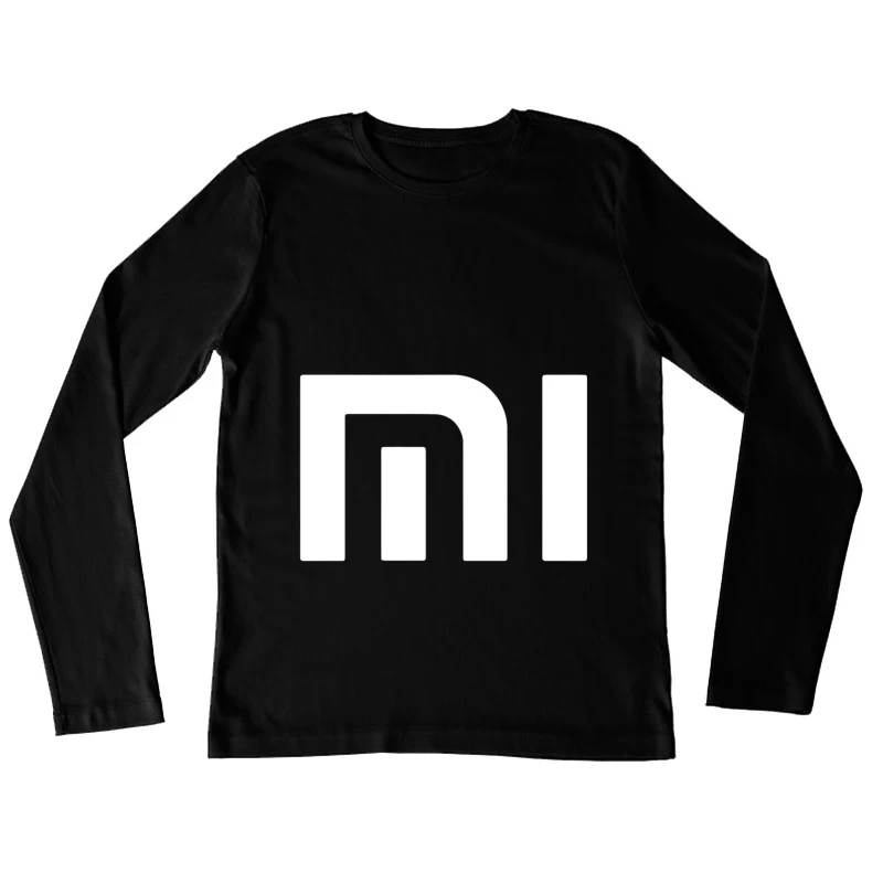 Minimalist Xiaomi Logo Design in Gray Female Long Sleeve T-Shirt