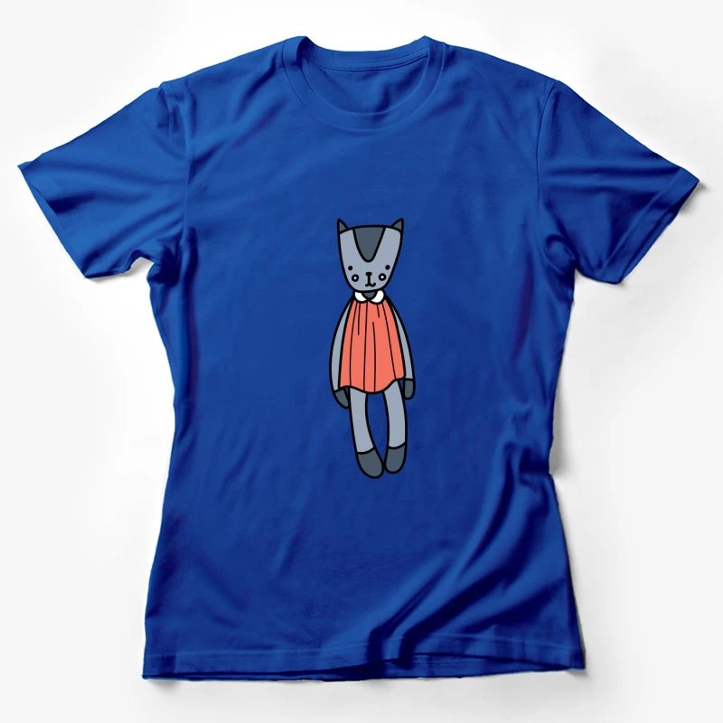 Jouet chat en peluche avec robe rouge Femme T-Shirt