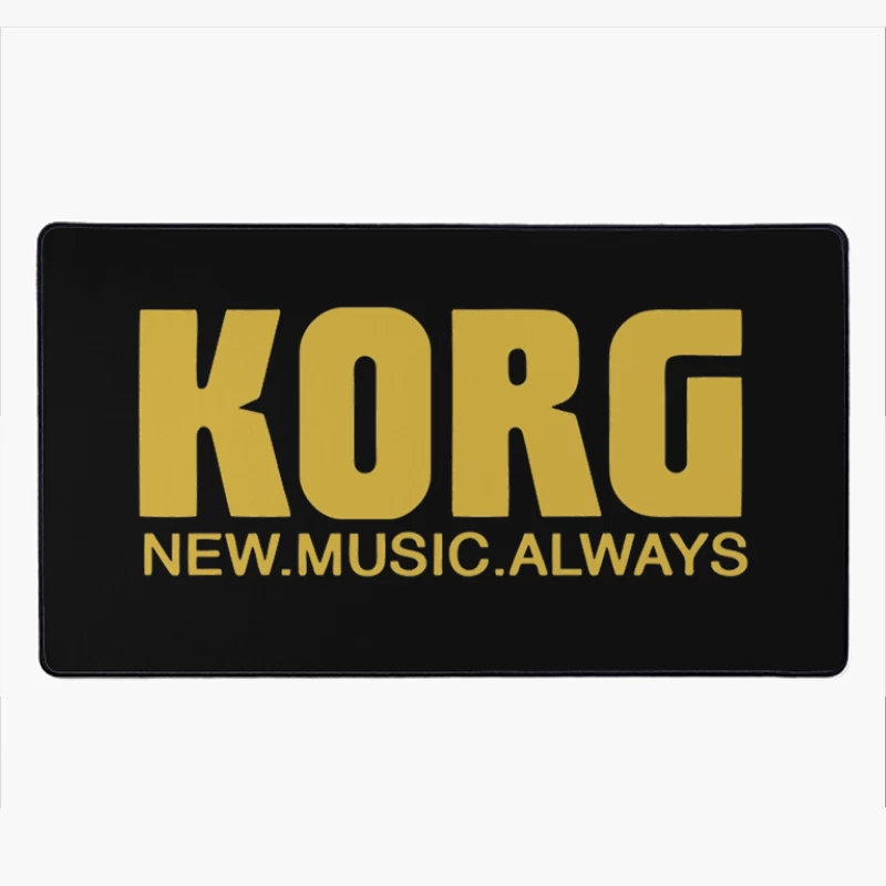 Korg Music Equipment Brand Logo in Yellow Desk Mat