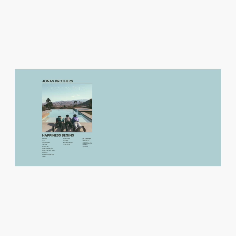 Jonas Brothers Album Cover: Happiness Begins by the Pool Coffee Mug