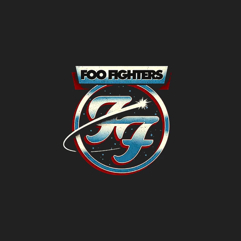 Foo Fighters Classic Circular Band Logo in Red and Blue Bucket Hat