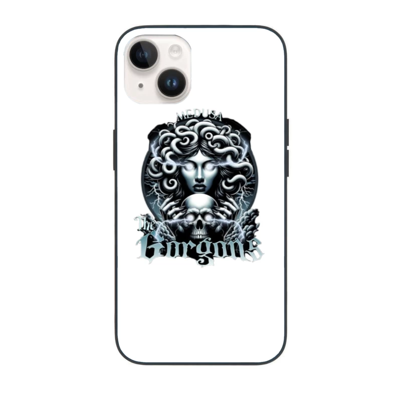 Dark Gothic Medusa with Skull and Lightning iPhone Case