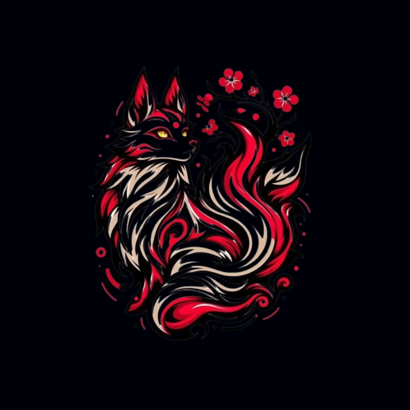 Artistic Fox Design Mouse Pad