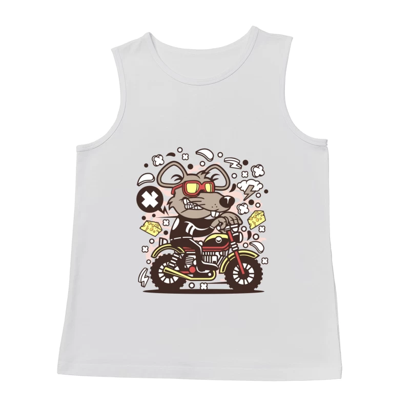 Souris sur moto avec fromage Homme Débardeur