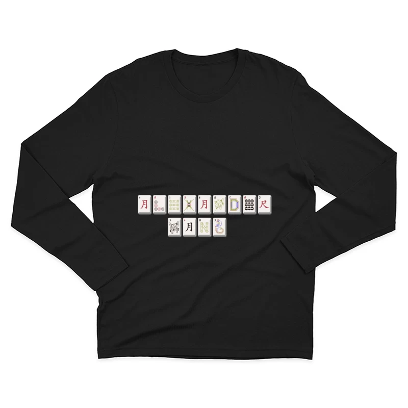 Mahjong-Spielsteine Sammlung Herren Langarm T-Shirt