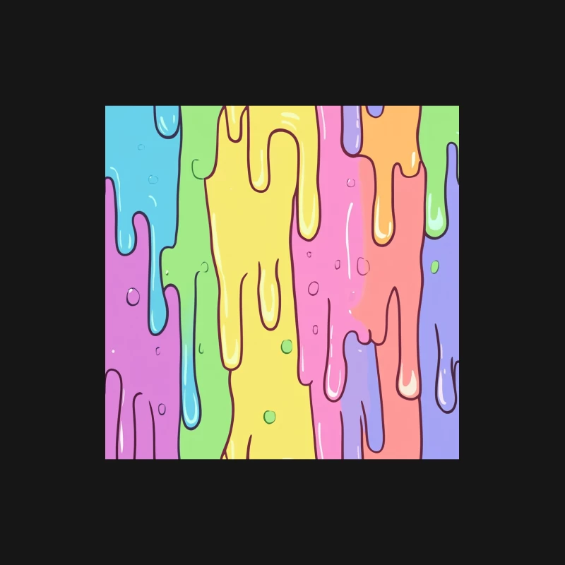Colorful Abstract Dripping Paint in Pastel Cartoon Style Female Long Sleeve T-Shirt