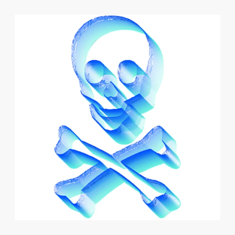 3d Psychedelic Skull And Crossbones Design Pin