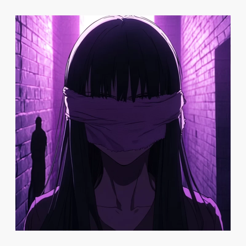 Masked Silhouette in Neon Cyberpunk Alley Pin