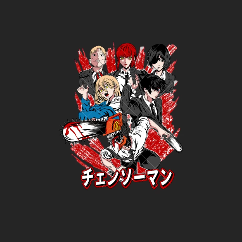 Chainsaw Man Charaktere mit Kettensäge Herren Pullover Sweatshirt