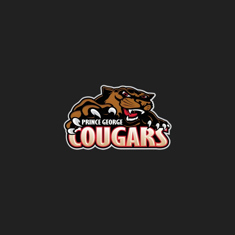 Prince George Cougars Sports Team Logo with Fierce Cougar Mascot Prince George Cougars Bucket Hat