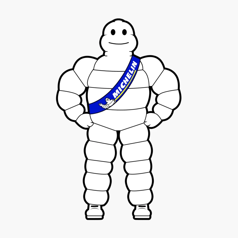 Michelin Man Corporate Mascot Character in White and Blue Cotton Tote Bag