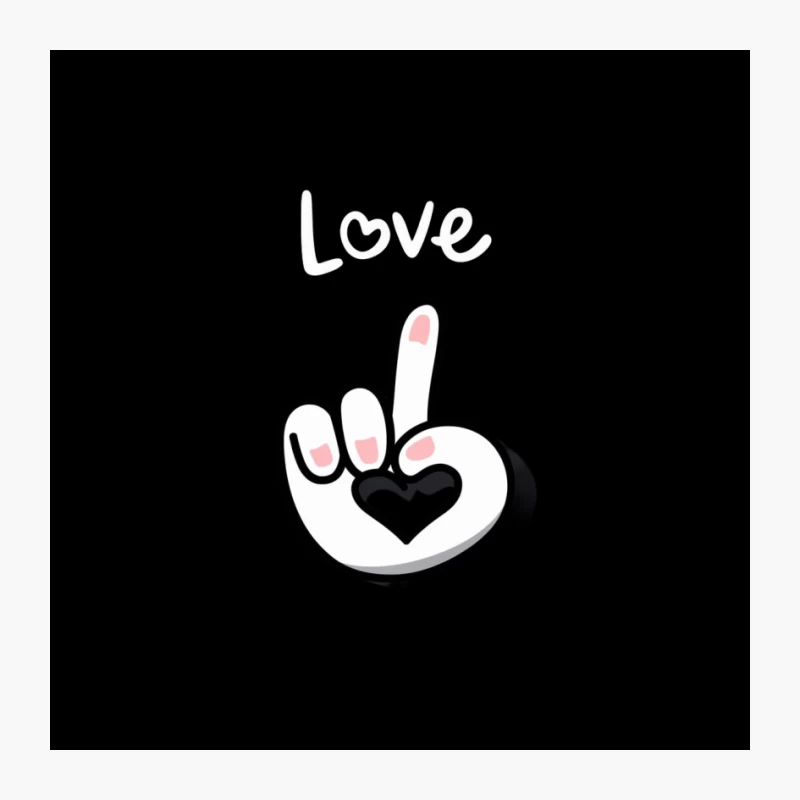 Minimalist Heart Hand Gesture Icon: Love Symbol Pin