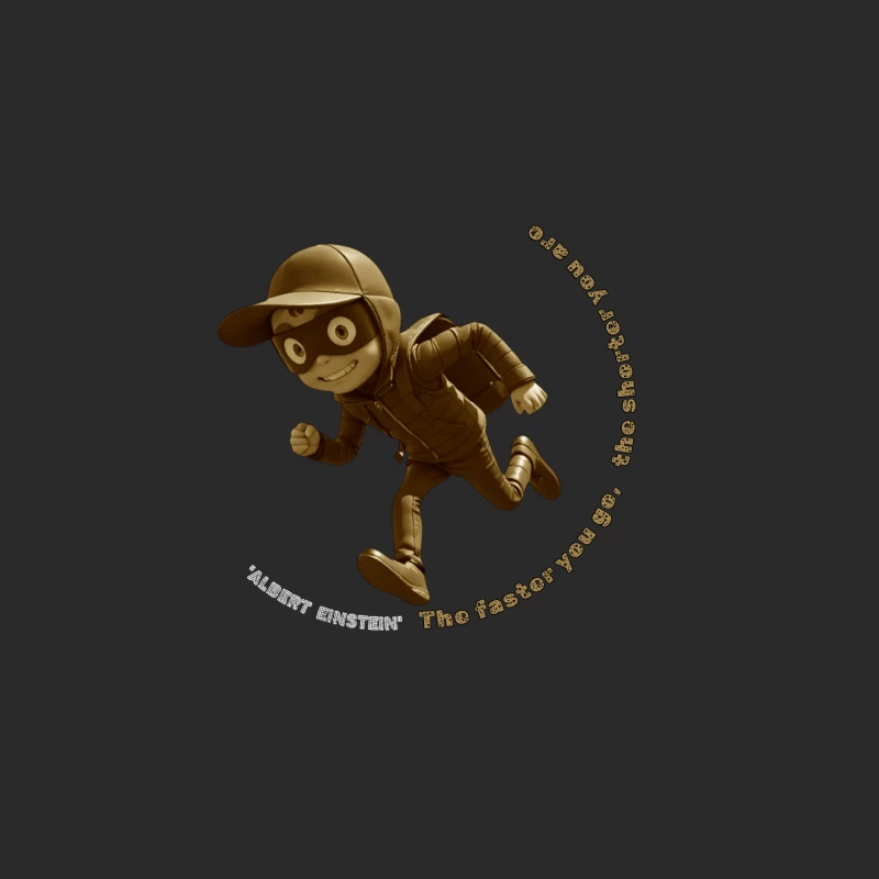 Vintage-Style Cartoon Runner with Mysterious Mask Baseball Cap